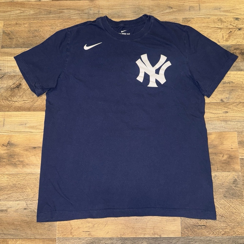 Nike NY Yankees Anthony Rizzo #48 Player Jersey T Shirt Medium Blue Short Sleeve